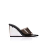 Lana Wilkinson Sera Lucite Wedge in Black Leather - Estilo Boutique