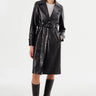 Larmarque Katija Faux Leather Trench Jacket in Black - Estilo Boutique