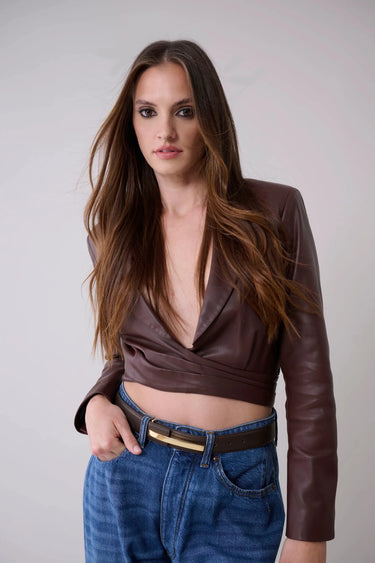 Laurel and Gold Rosewood Belt in Chocolate Gold