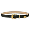 Laurel and Gold Westlake Belt in Black Satin Antique Brass