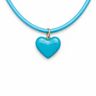 Lauren Amble Designs Aqua Cord Heart Necklace with Aqua Heart