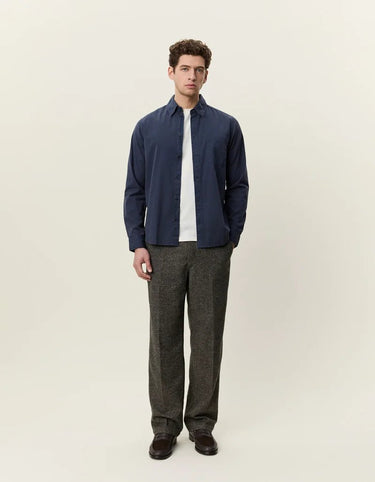 Les Deux Garment Dyed Shirt in India Ink Blue