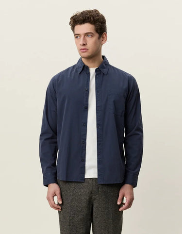 Les Deux Garment Dyed Shirt in India Ink Blue