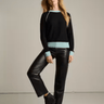 Lisa Todd Stitchin' Cotton Cashmere Sweater in Black