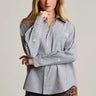 Lisa Todd Stripe It To Me Button Up Shirt in Black White