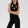 LNA Cross Strapped Ribbed Tank in Black - Estilo Boutique