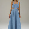 LNA Lorelei Chambray Dress in Faded Blue - Estilo Boutique