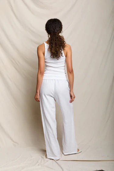 Perfect White Tee Lorana Pant in White