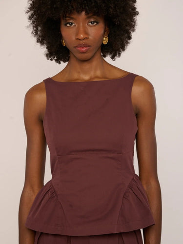 Love the Label Earnshaw Top in Deep Mahogany