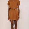 Love the Label Katie Mini Skirt in Cognac