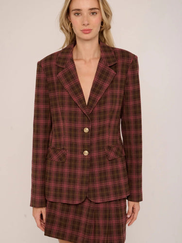 Love the Label Kaye Jacket in Mocha Plaid