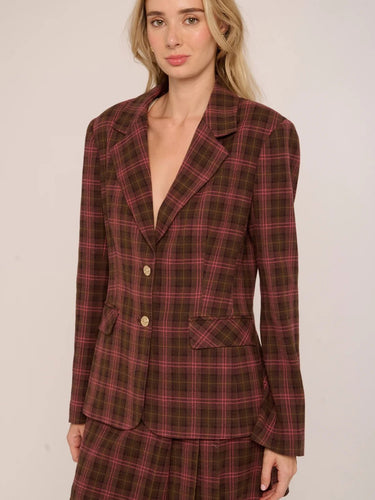 Love the Label Kaye Jacket in Mocha Plaid