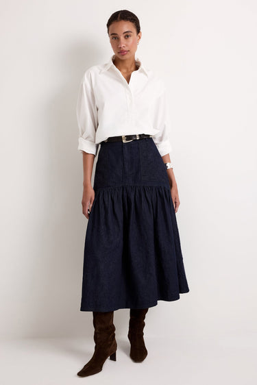 Marie Oliver Sophie Denim Skirt in Indigofera
