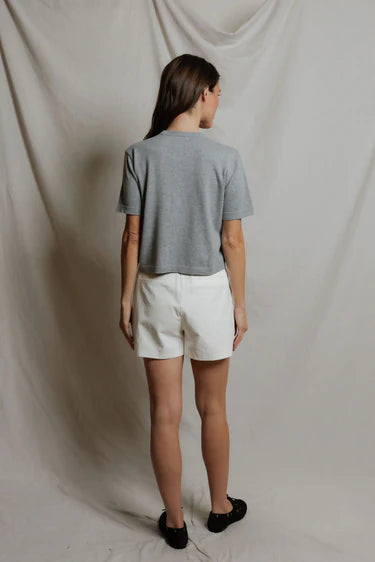 Perfect White Tee Maude Cardigan in Heather Grey