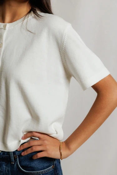 Perfect White Tee Maude Cardigan in White