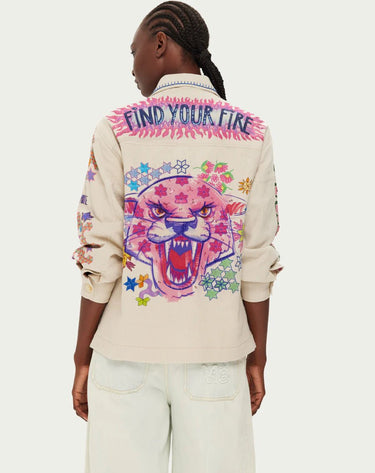 Me369 Briann Embroidered Denim Jacket in Markers