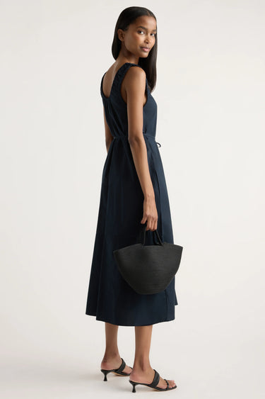 Modern Citizen Midori Organic Cotton U-Neck Dress in Navy