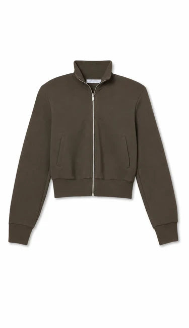 Perfect White Tee Milana Track Jacket in Dark Olive