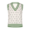 Minnie Rose Pickleball Printed Vest in White/Golf Green - Estilo Boutique