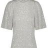 Minnie Rose Sequin Flared Short Sleeve Top in Grey - Estilo Boutique