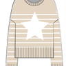 Minnie Rose Striped Star Crew in Brown Sugar - Estilo Boutique