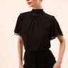 Misa Kaye Top in Black Viscose