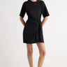 Modern Citizen Fallon Organic Cotton T-Shirt Wrap Dress in Black