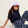 Molly Bracken Drawstring Crop Tee in Navy Blue - Estilo Boutique