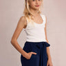 Molly Bracken Girls Knitted Tank in Off White
