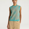 Momoni Veta Top in Aquamarine Gold