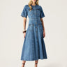 MOS Aveline Denim Dress in Light Indigo