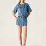 MOS Aveline Denim Top in Light Indigo