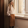 MOS Nola Suede Midi Skirt in Toffee