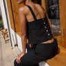 Nation Annie V Neck Top in Jet Black