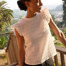 Nation Ashley Ruffle Tank in Porcelain