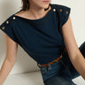 Nation Brooks Boatneck Top in Night Sky
