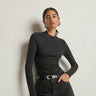 Nation Gina Slim Mock Neck in Jet Black