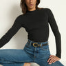 Nation Gina Slim Mock Neck in Jet Black