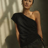 Nation Jaylen Asymmetrical Tee in Jet Black - Estilo Boutique