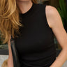 Nation Joan Sleeveless Mock Neck in Jet Black