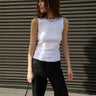 Nation Joan Sleeveless Mock Neck in White