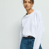 Nation Jovie Classic Sweatshirt in White - Estilo Boutique