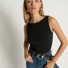Nation Kimmy Smocked Tank in Jet Black