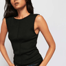 Nation Maeko Tee W/Poplin Binding in Jet Black - Estilo Boutique