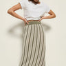 Nation Mirella Midi Skirt in Green Herb Stripe