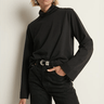 Nation Neo Mock Neck T-Shirt in Jet Black
