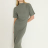 Nation Rebecca Mock Neck Dress in Castor Grey