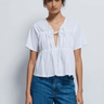 Nation Robin Tie Front Tee in White - Estilo Boutique