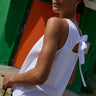 Nation Sammi Tie Back Tank in Optic White