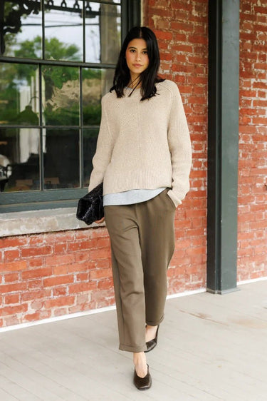 Perfect White Tee Alexa Sweater in Ochre